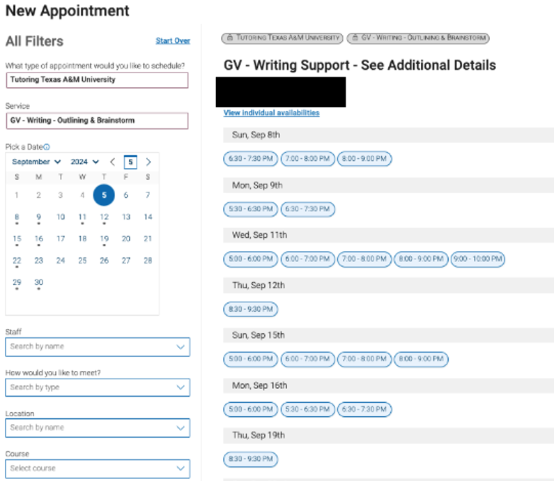 Image of writing lab services